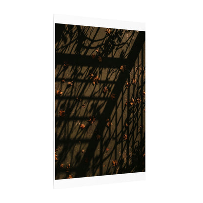 Dark Japandi Shadow Play in Golden Hour | Moody Minimal Canvas Art