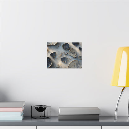 Broken Pottery Canvas Art | Winter Kintsugi Gold Vein Art