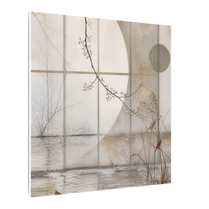 Winter Shoji Screen Japanese Pattern Canvas Art | Elegant Decor
