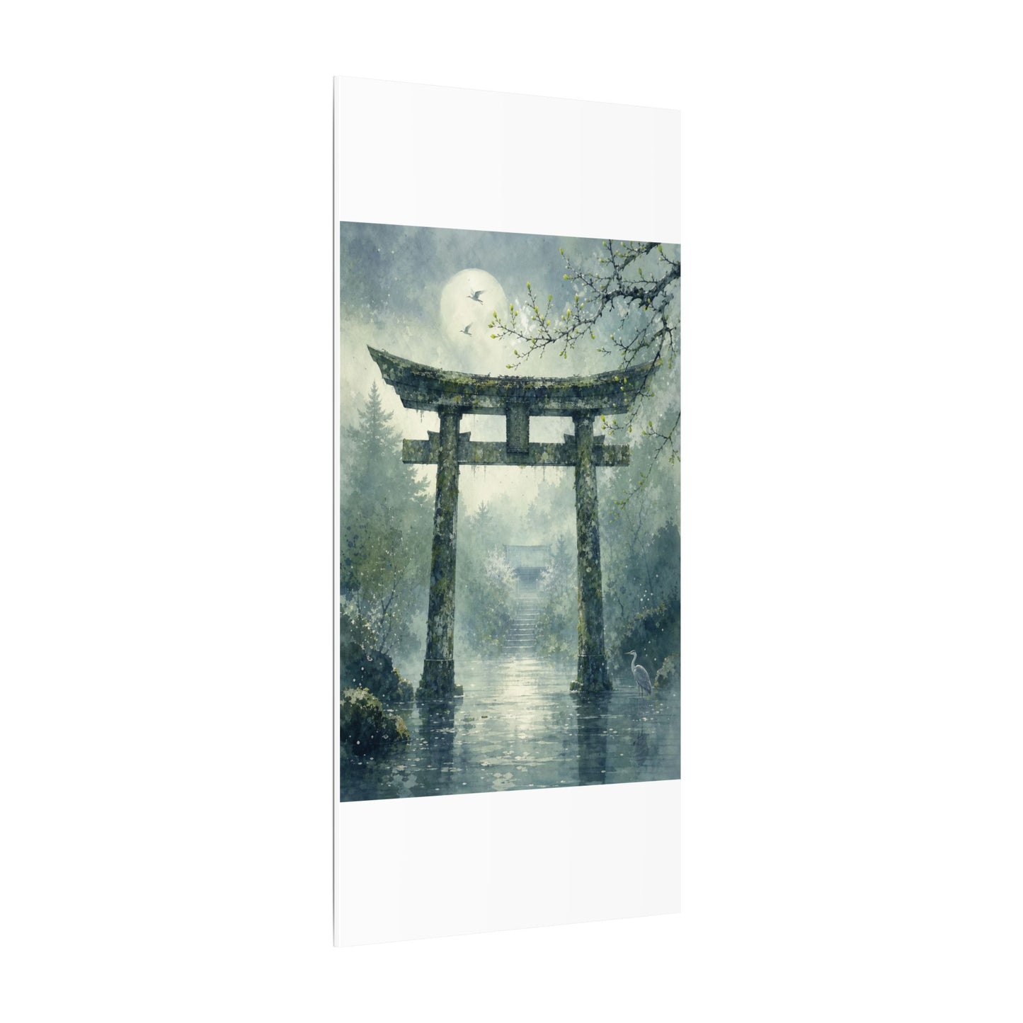 Earthy Torii Gate Canvas Art - Watercolor Japandi