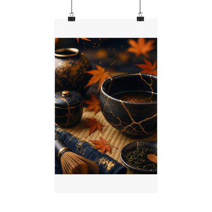 Tea Ceremony Gold Repair Wall Art Print | Healing Kintsugi Art
