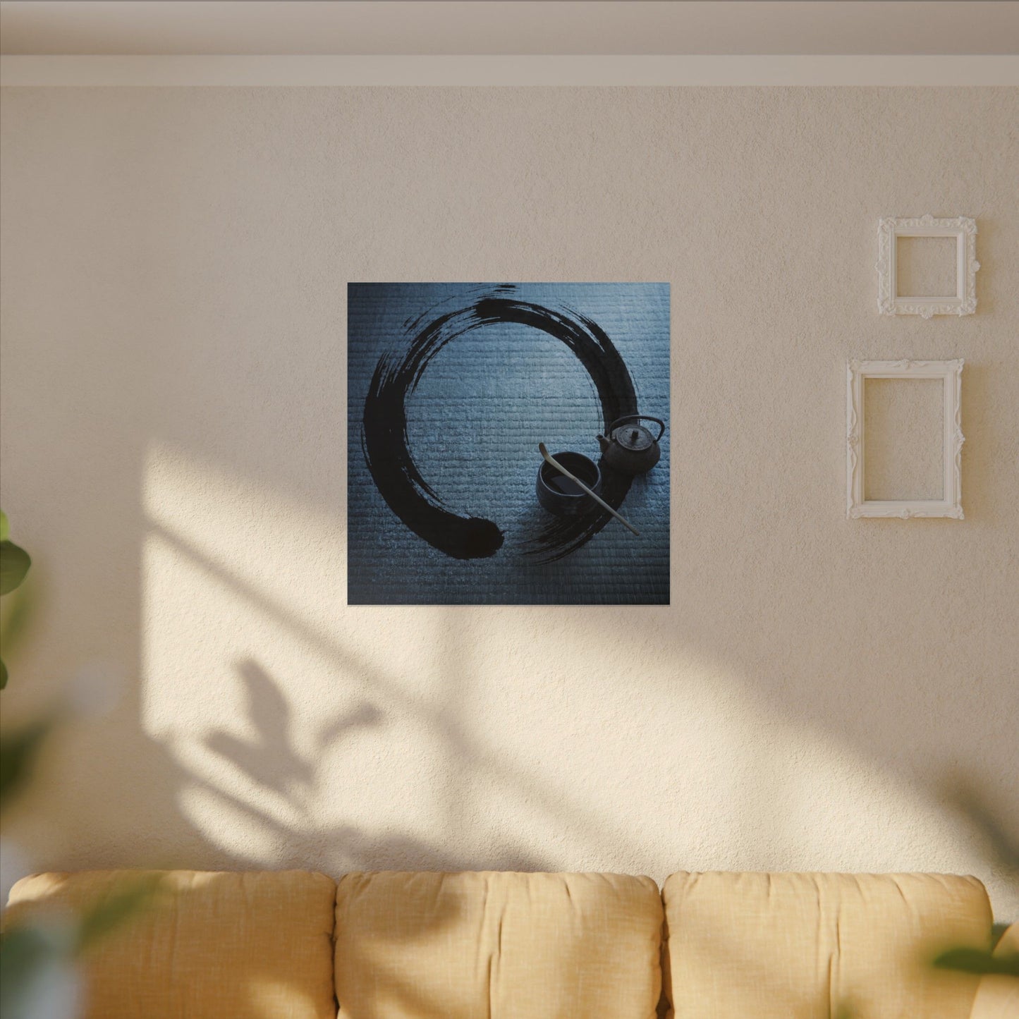 Winter Tea Ceremony Enso Canvas Art | Peaceful Decor