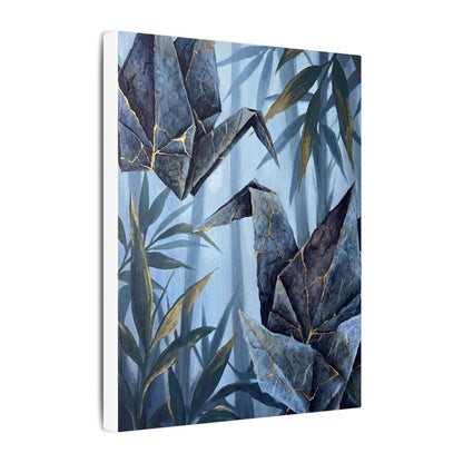Paper Fold Canvas Art | Summer Kintsugi Crackle Gold Art