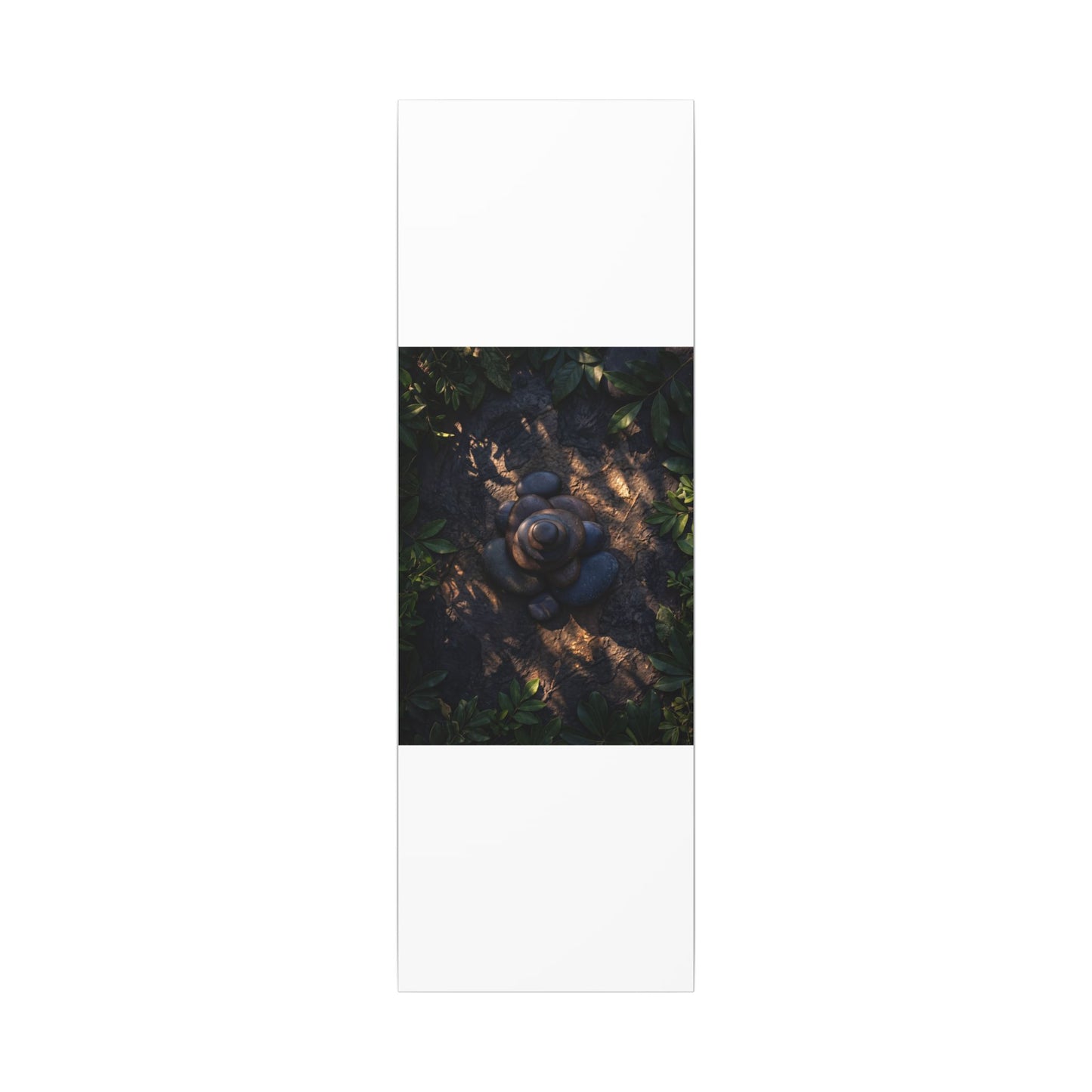 Ma River Stones Canvas Art - Dark Japandi Dark Texture