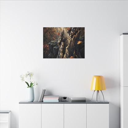 Pine Tree Autumn Canvas Art | Kintsugi Beautiful Design