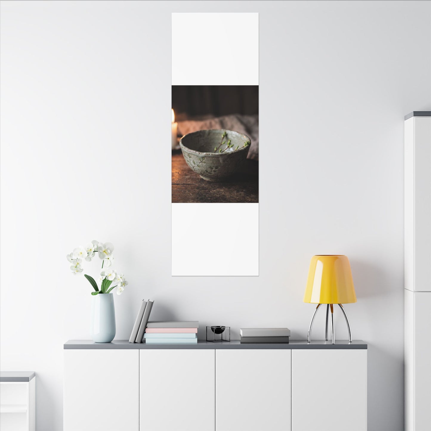 Ceramic Bowl Spring Canvas Art | Japandi Neutral Design