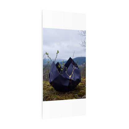 Paper Fold Canvas Art | Spring Kintsugi Gold Repair Art