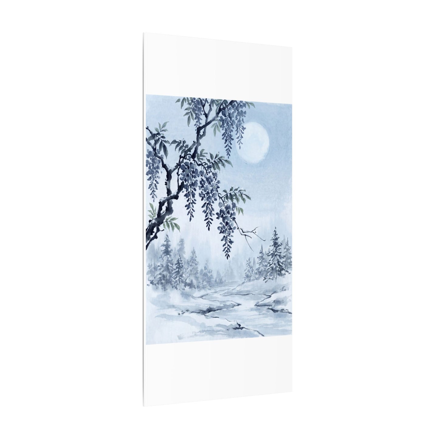 Seijaku Wisteria Canvas Art - Zen Sumi E