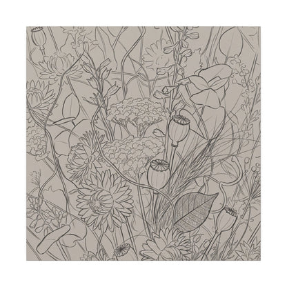 Summer Dried Flowers Minimal Line Canvas Art | Elegant Decor