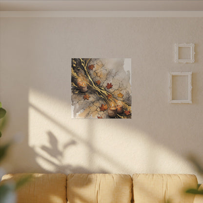 Cracked Earth Autumn Canvas Art | Japandi Warm Design