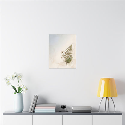 Winter Moss Close Up Herbarium Canvas Art | Enchanting Decor