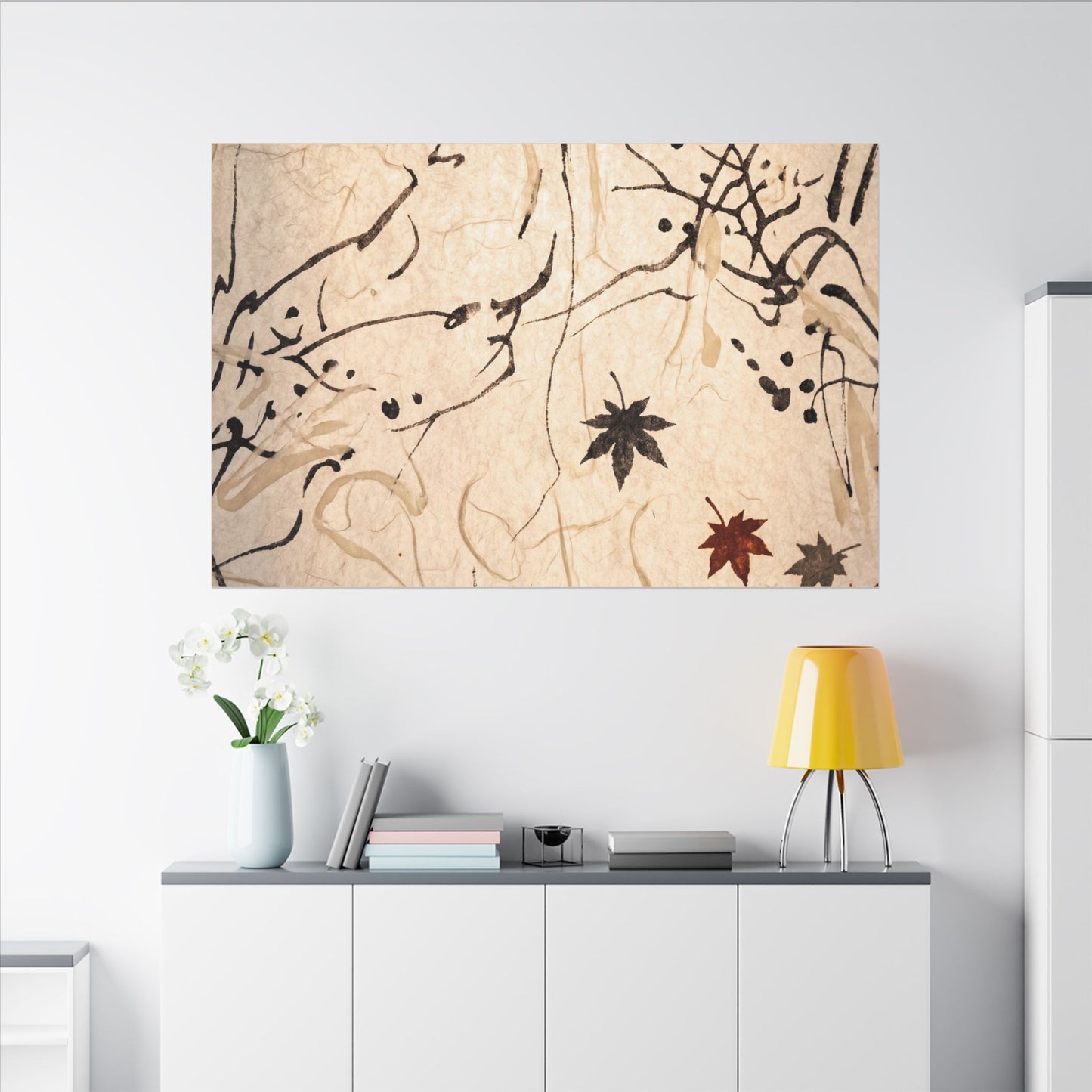 Golden Hour Shoji Screen Canvas Art - Japandi Fukinsei