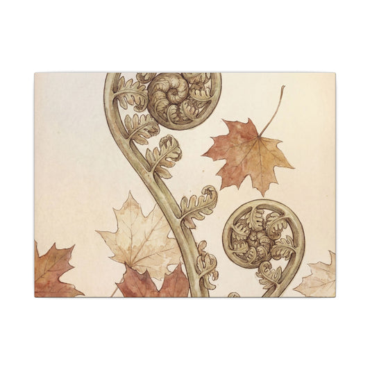 Cottagecore Fern Unfurling in Dawn | Herbarium Canvas Art Art Print