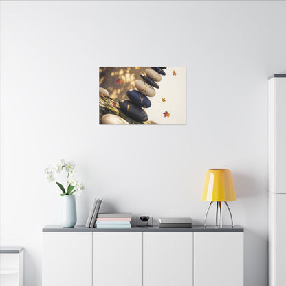 Ma River Stones Canvas Art - Kintsugi Gold Vein