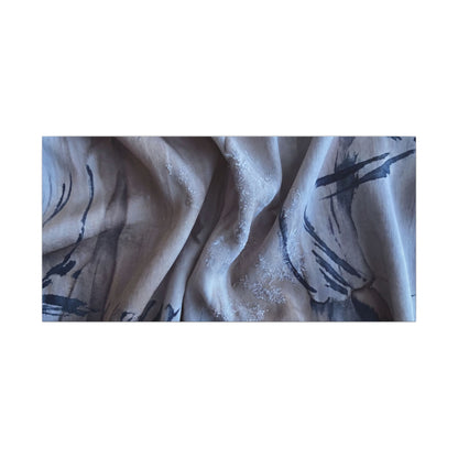 Silk Drape Winter Canvas Art | Japandi Earthy Design