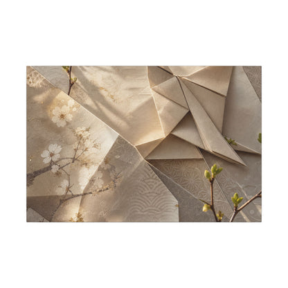 Golden Hour Paper Fold Canvas Art - Japandi Fukinsei