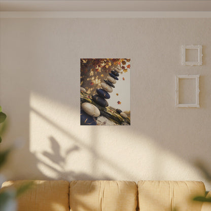 Ma River Stones Canvas Art - Kintsugi Gold Vein