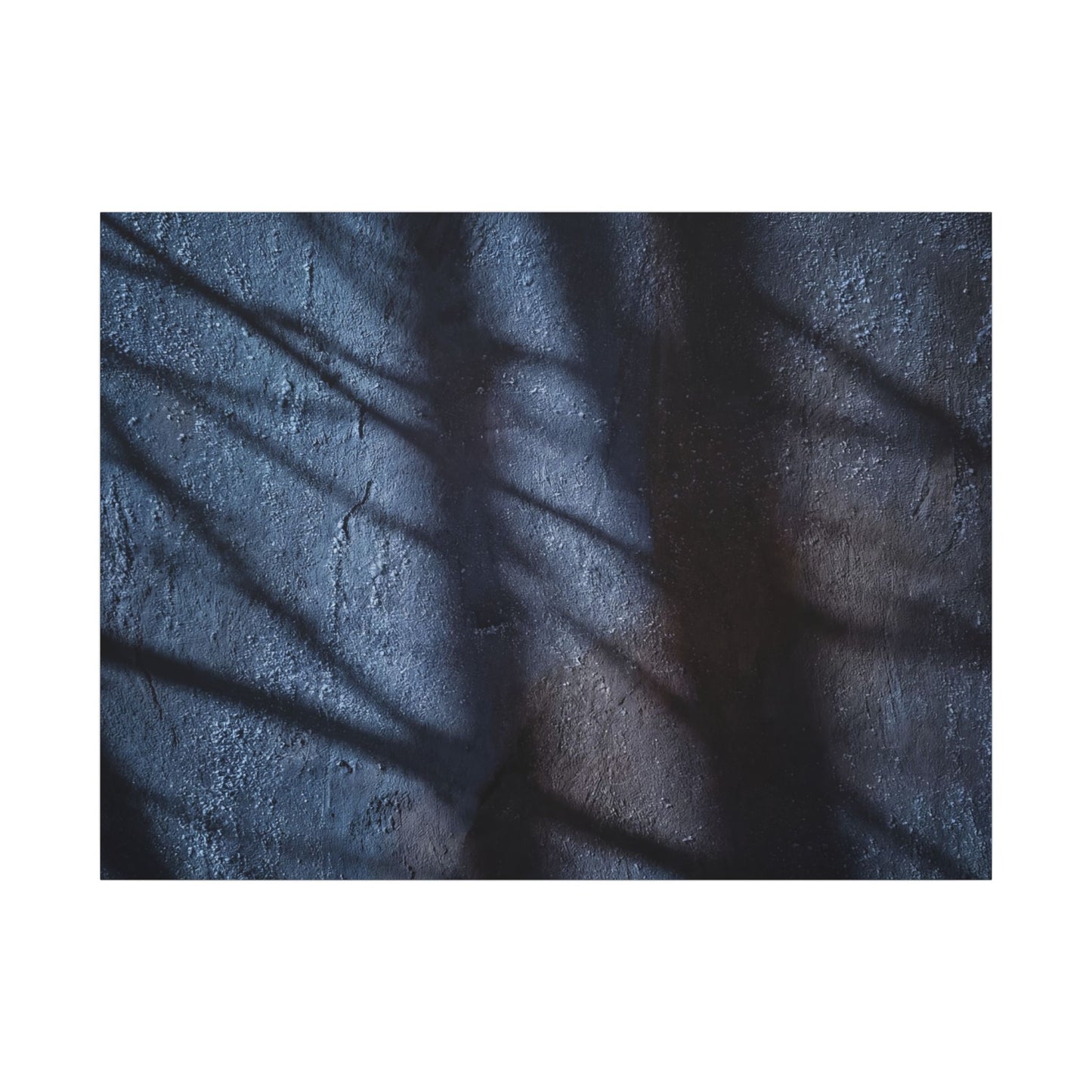 Dark Japandi Shadow Play in Moonlight | Moody Minimal Canvas Art