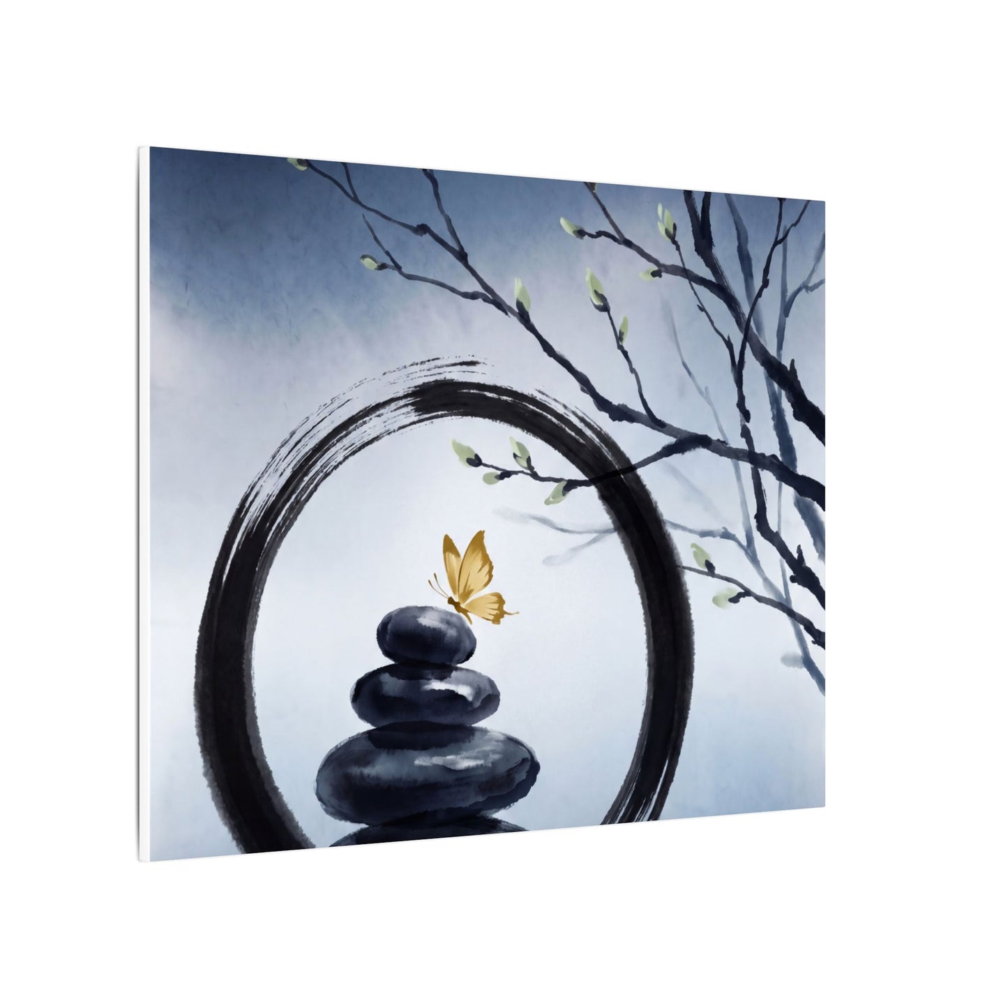 River Stones Spring Canvas Art | Zen Peaceful Design