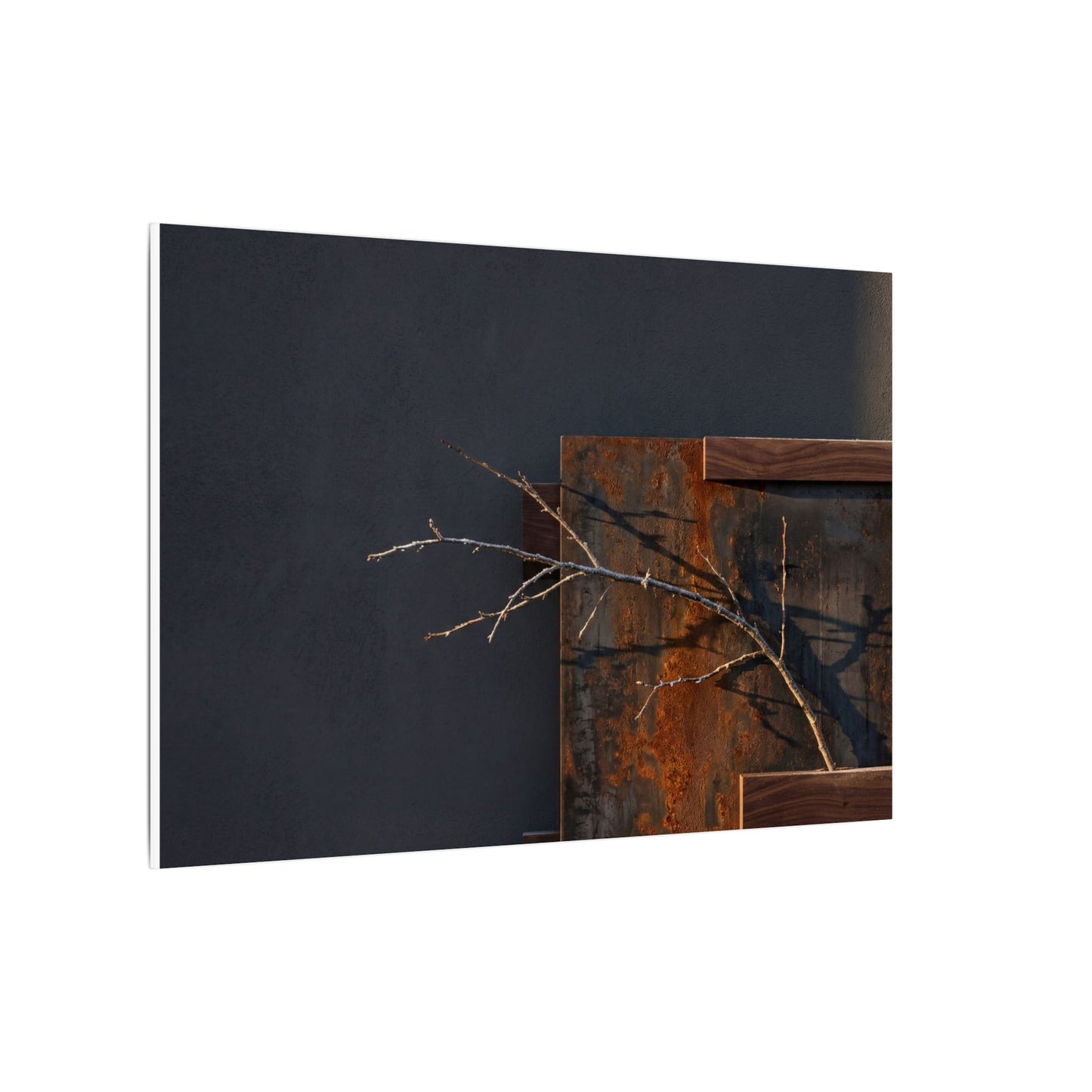 Ma Rust Patina Canvas Art - Dark Japandi Dark Texture