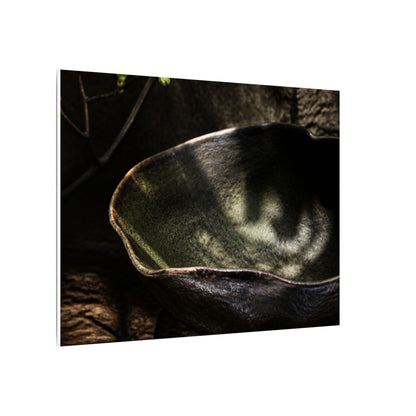Sophisticated Ceramic Bowl Canvas Art - Dark Texture Dark Japandi