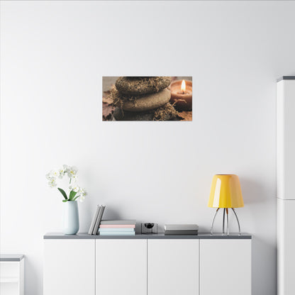 River Stones Canvas Art | Autumn Japandi Texture Art