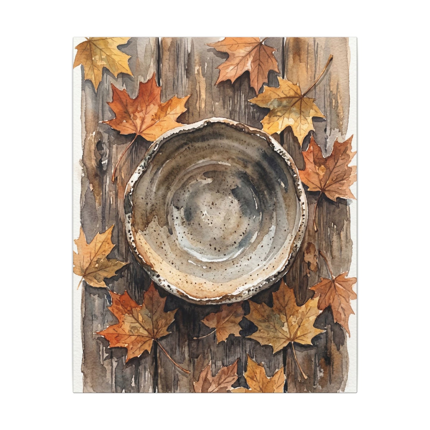 Ma Ceramic Bowl Canvas Art - Japandi Watercolor