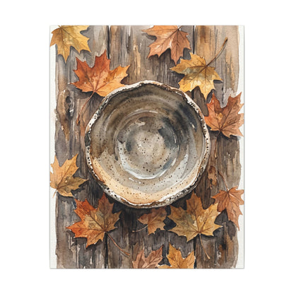 Ma Ceramic Bowl Canvas Art - Japandi Watercolor
