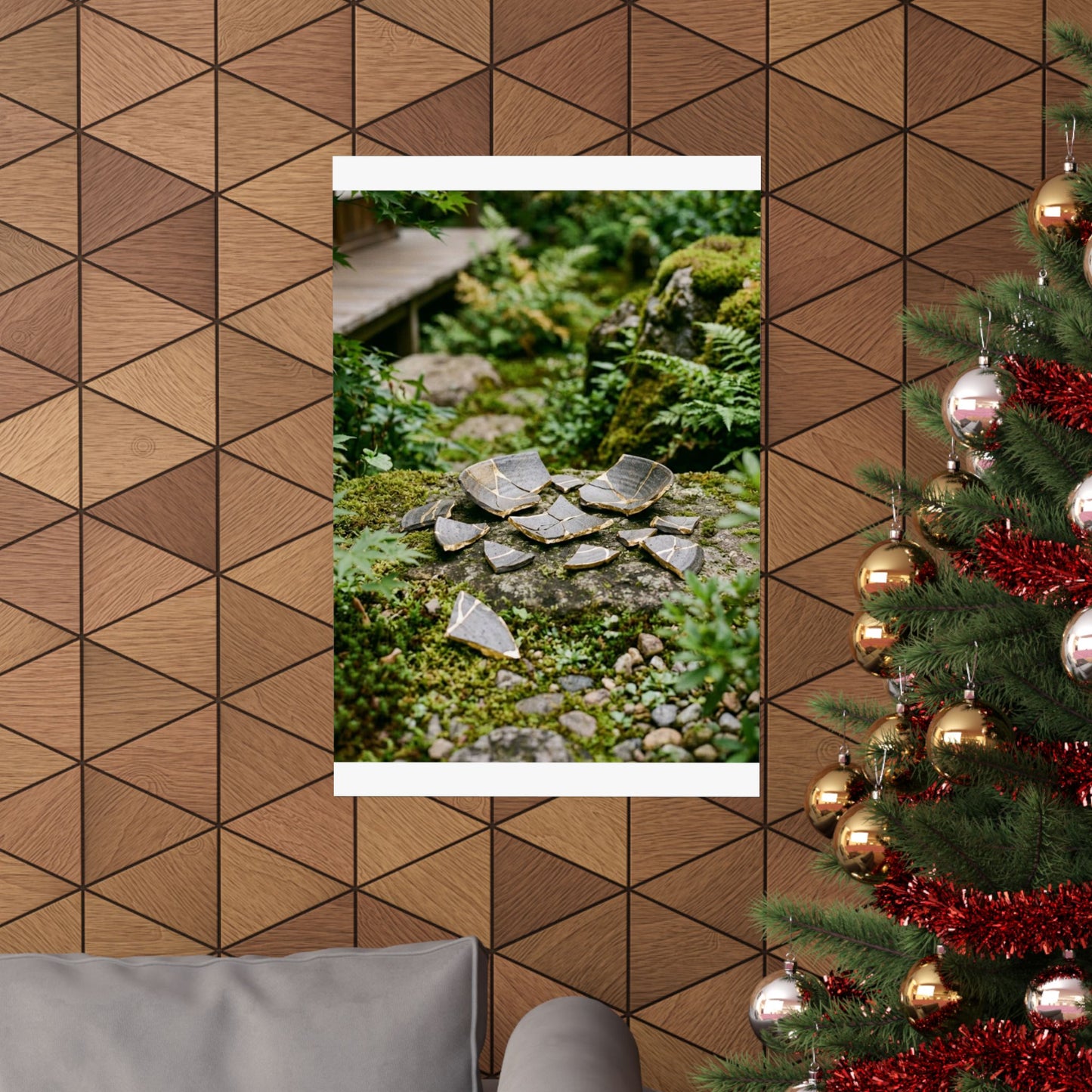 Broken Pottery Gold Repair Wall Art Print | Beautiful Kintsugi Art