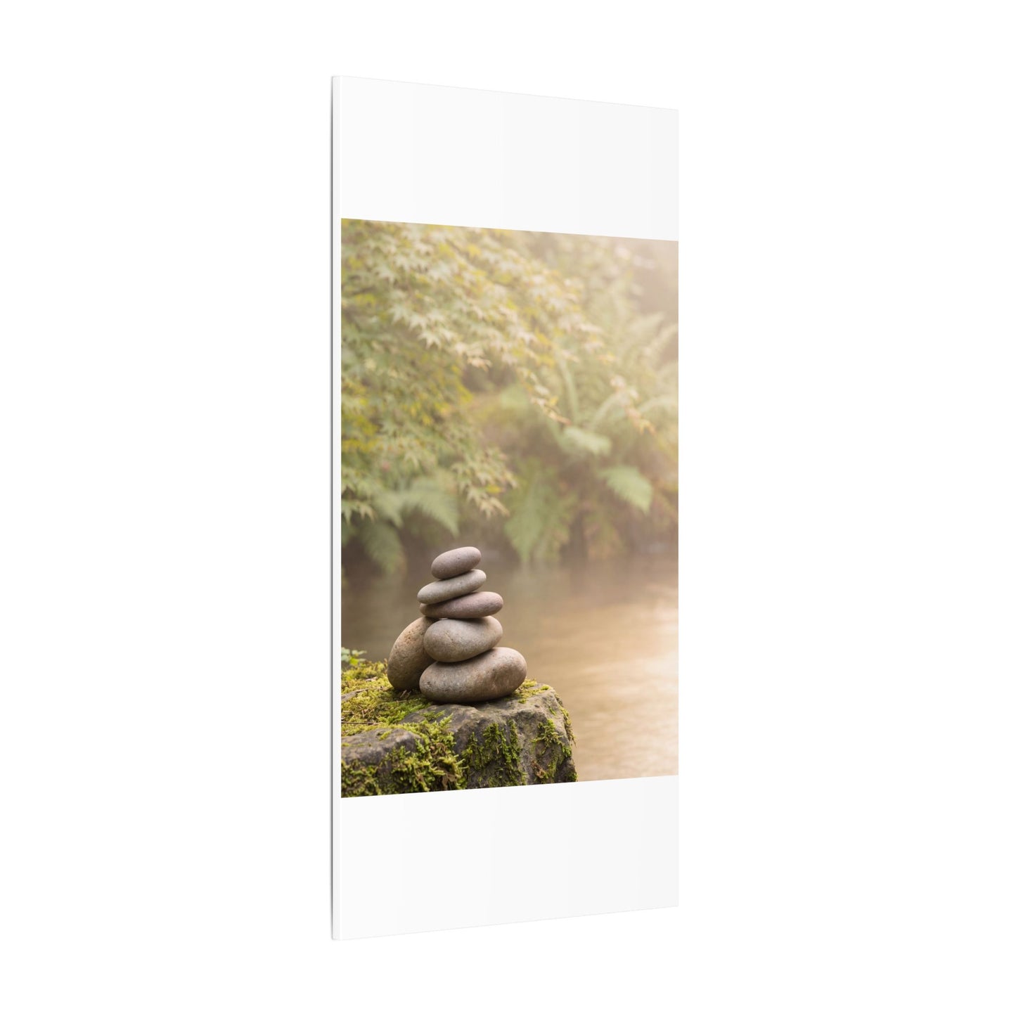 Cozy River Stones Canvas Art - Japanese Pattern Japandi