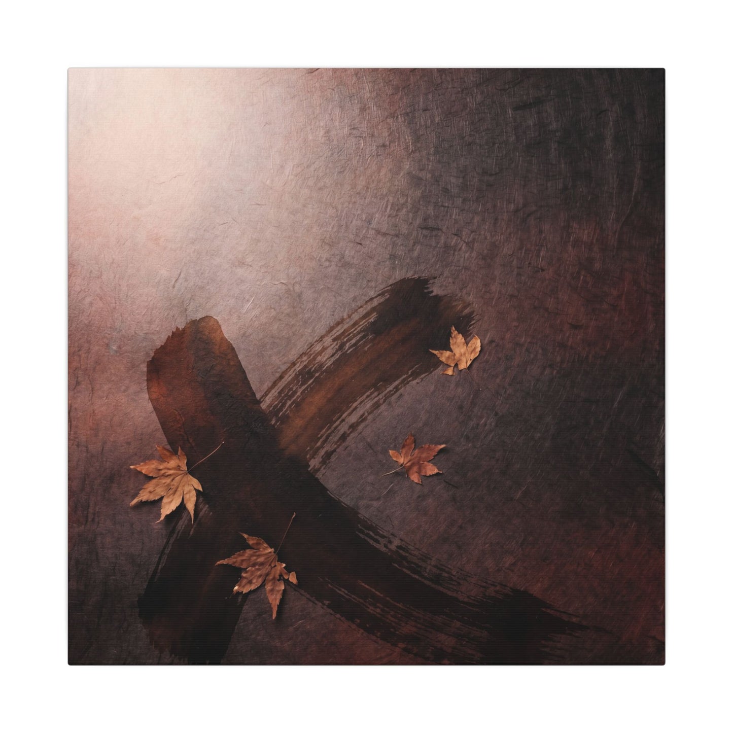 Moody Ink Brushstroke Canvas Art - Moody Minimal Dark Japandi