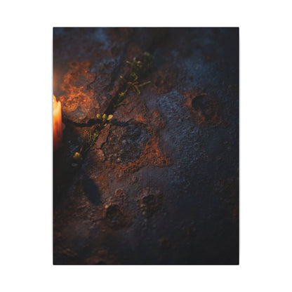 Candlelight Rust Patina Canvas Art - Dark Japandi Ma