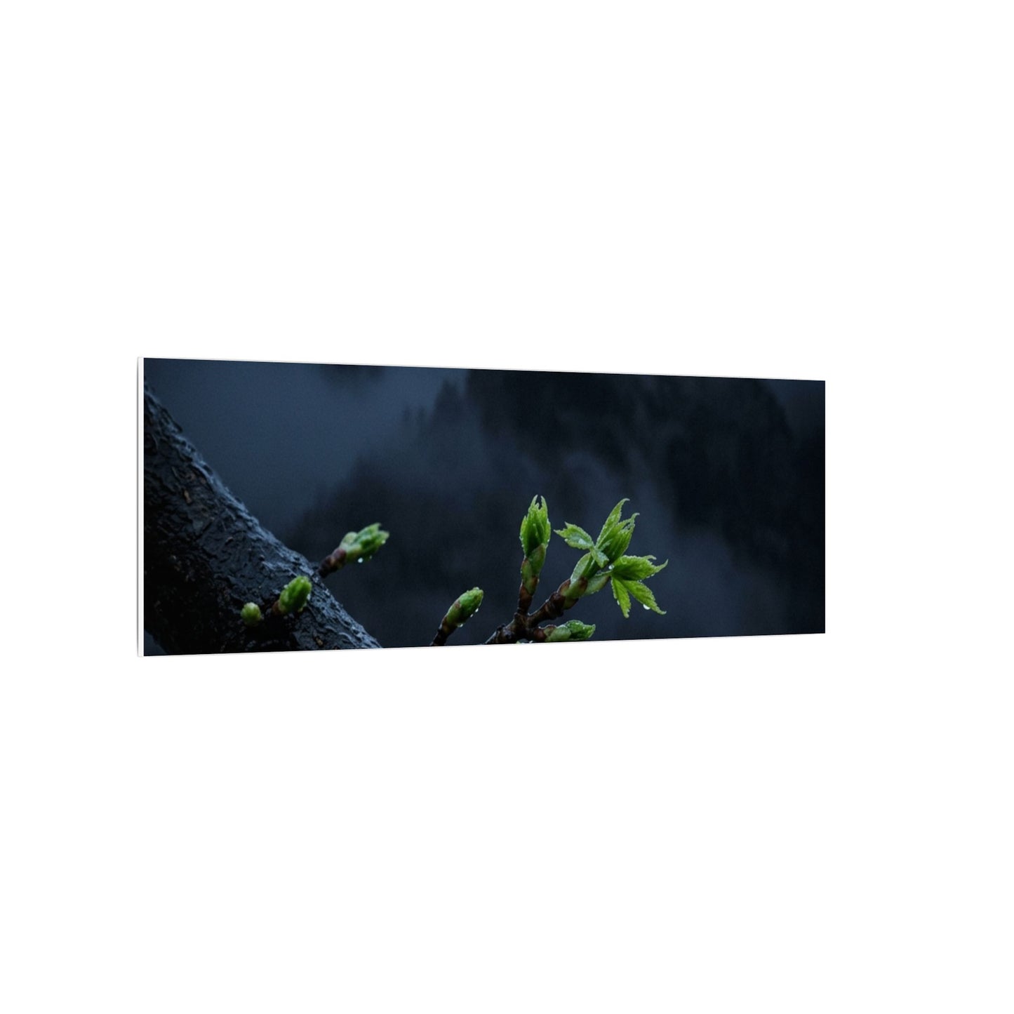 Moonlight Mountain Mist Canvas Art - Dark Japandi Kanso
