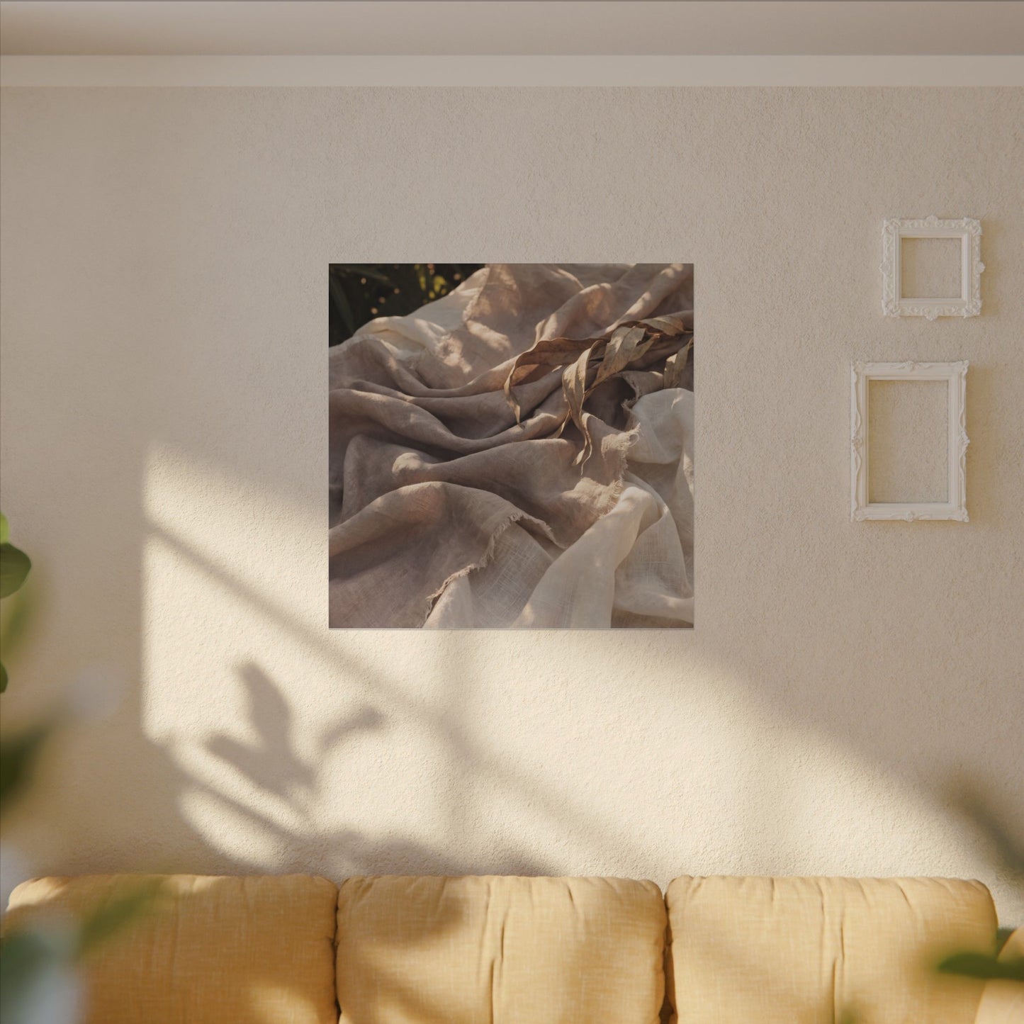 Silk Drape Summer Canvas Art | Japandi Neutral Design