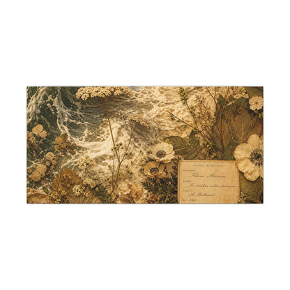 Spring Ocean Wave Herbarium Canvas Art | Nostalgic Decor