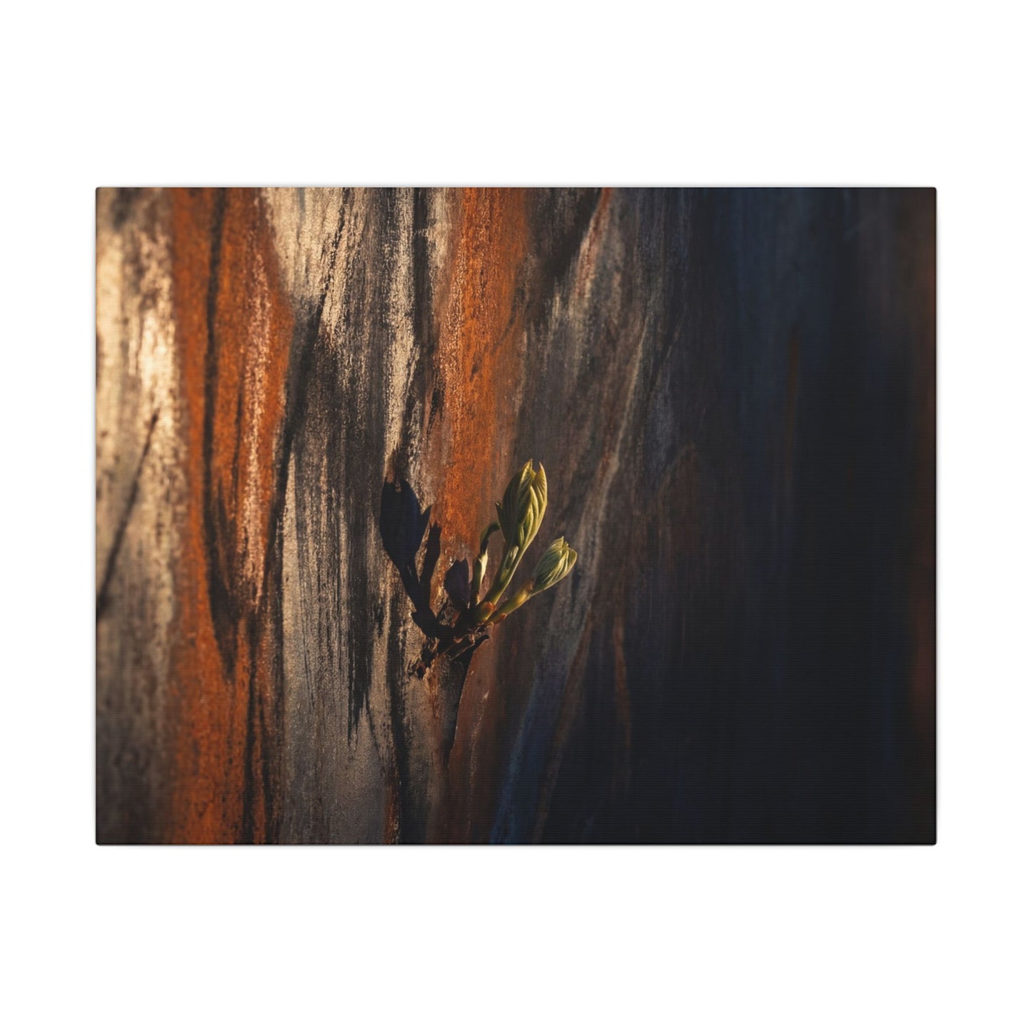 Rust Patina Charcoal Ink Canvas Art | Moody Dark Japandi Art Art Print