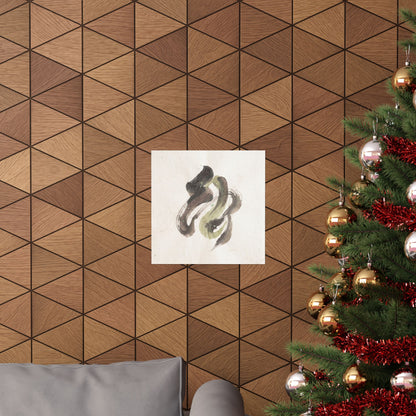 Cozy Ink Brushstroke Wall Art Print - Japanese Pattern Japandi