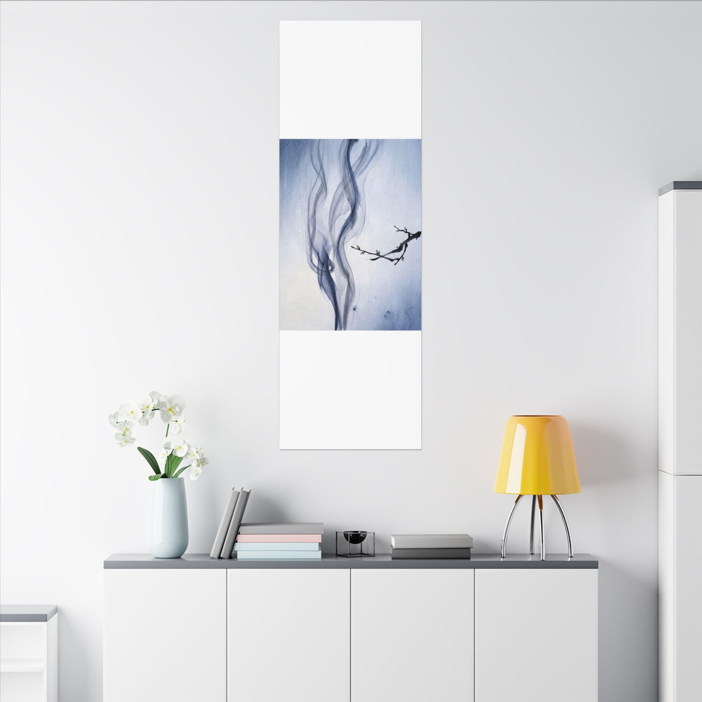 Incense Smoke Spring Canvas Art | Zen Tranquil Design