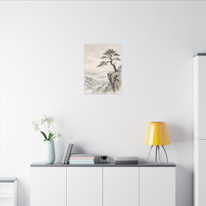 Seijaku Pine Tree Canvas Art - Japandi Japanese Pattern