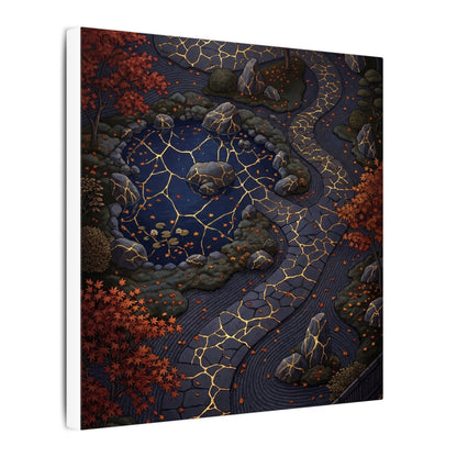 Moonlit Garden Gold Vein Canvas Art | Resilient Kintsugi Art