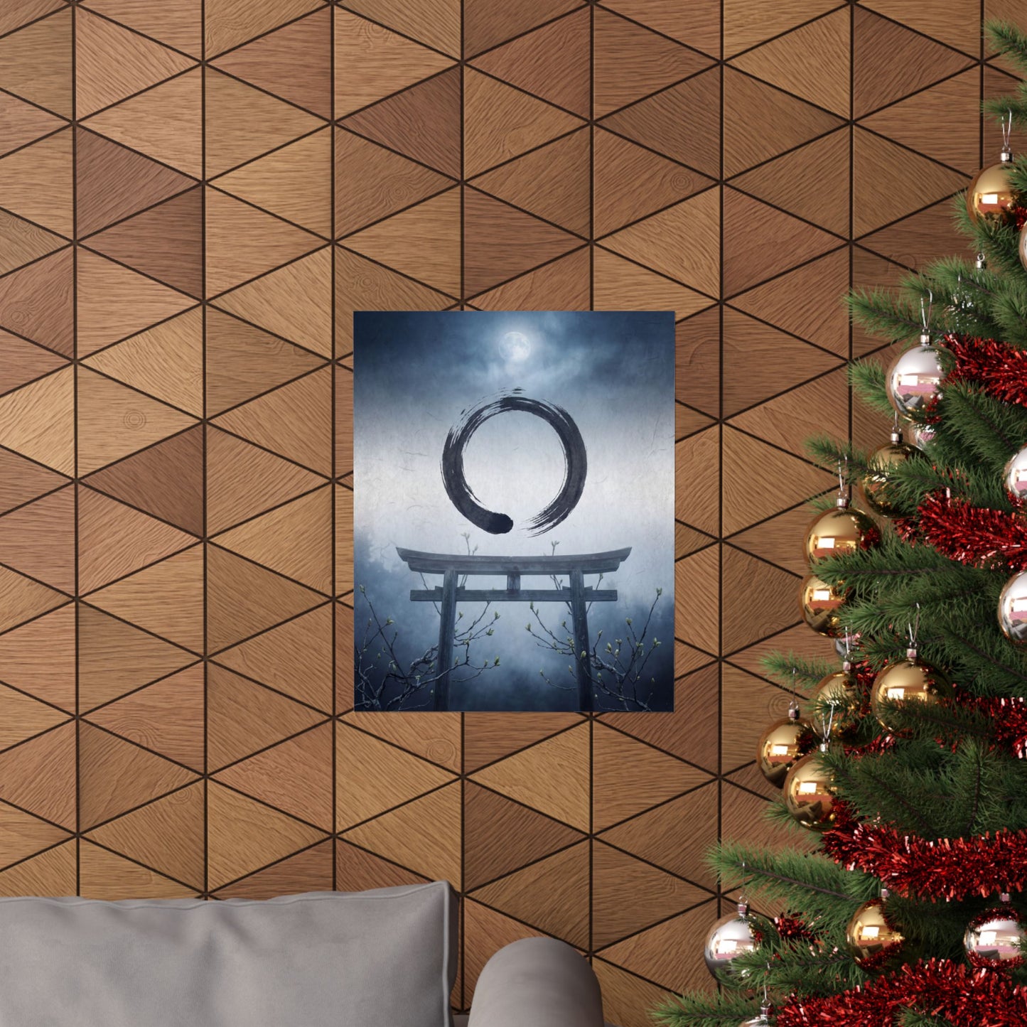 Spring Torii Gate Enso Wall Art Print | Calm Decor