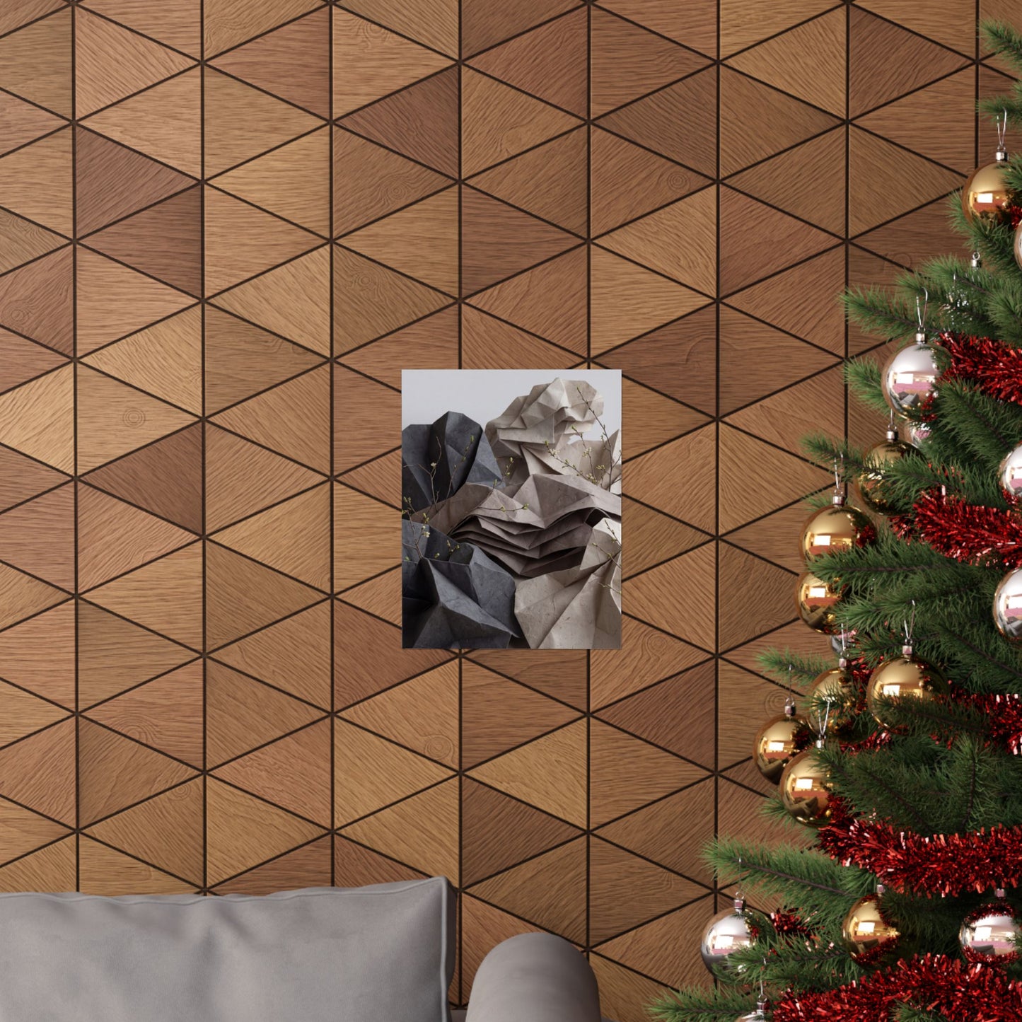 Paper Fold Texture Wall Art Print | Earthy Japandi Art