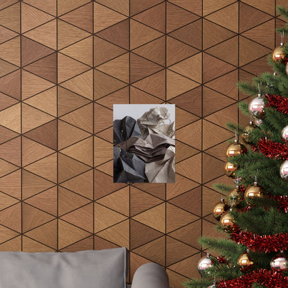 Paper Fold Texture Wall Art Print | Earthy Japandi Art