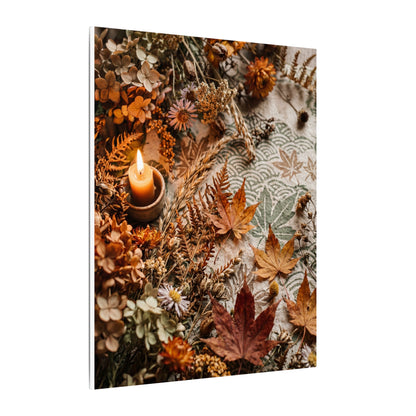 Candlelight Dried Flowers Canvas Art - Japandi Seijaku