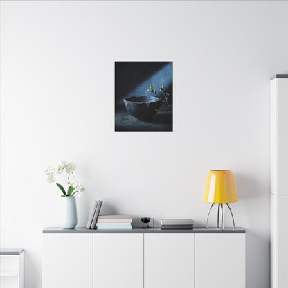 Sophisticated Ceramic Bowl Canvas Art - Shadow Zen Dark Japandi