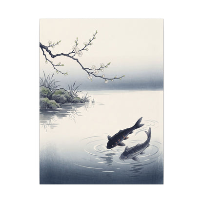 Ma Koi Pond Canvas Art - Zen Ukiyo E Inspired