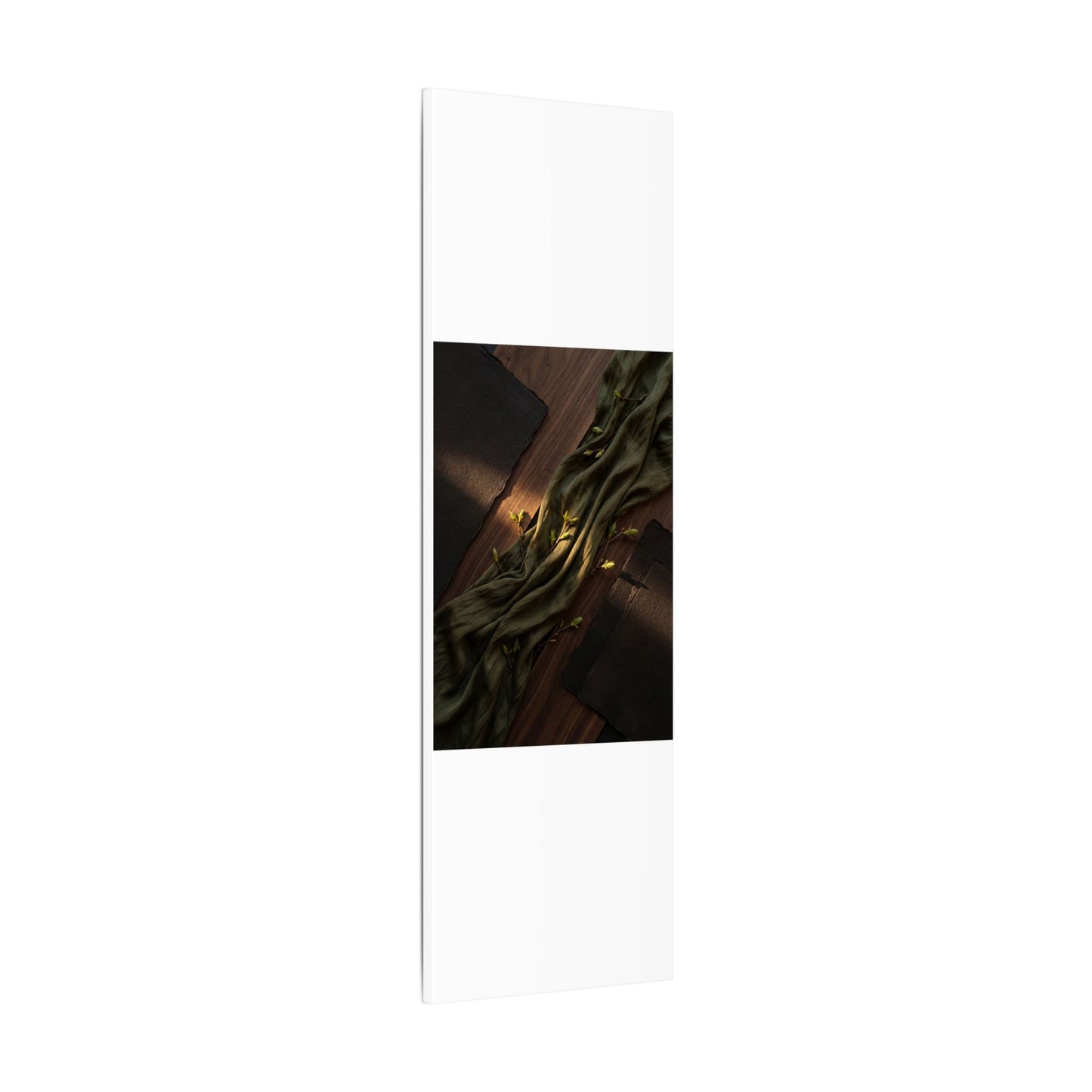 Silk Drape Canvas Art | Spring Dark Japandi Dark Texture Art
