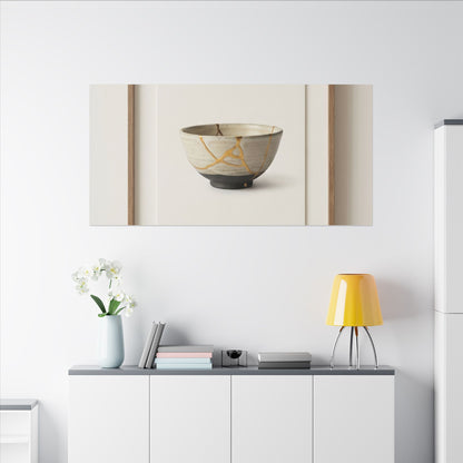 Kintsugi Charcoal Canvas Art