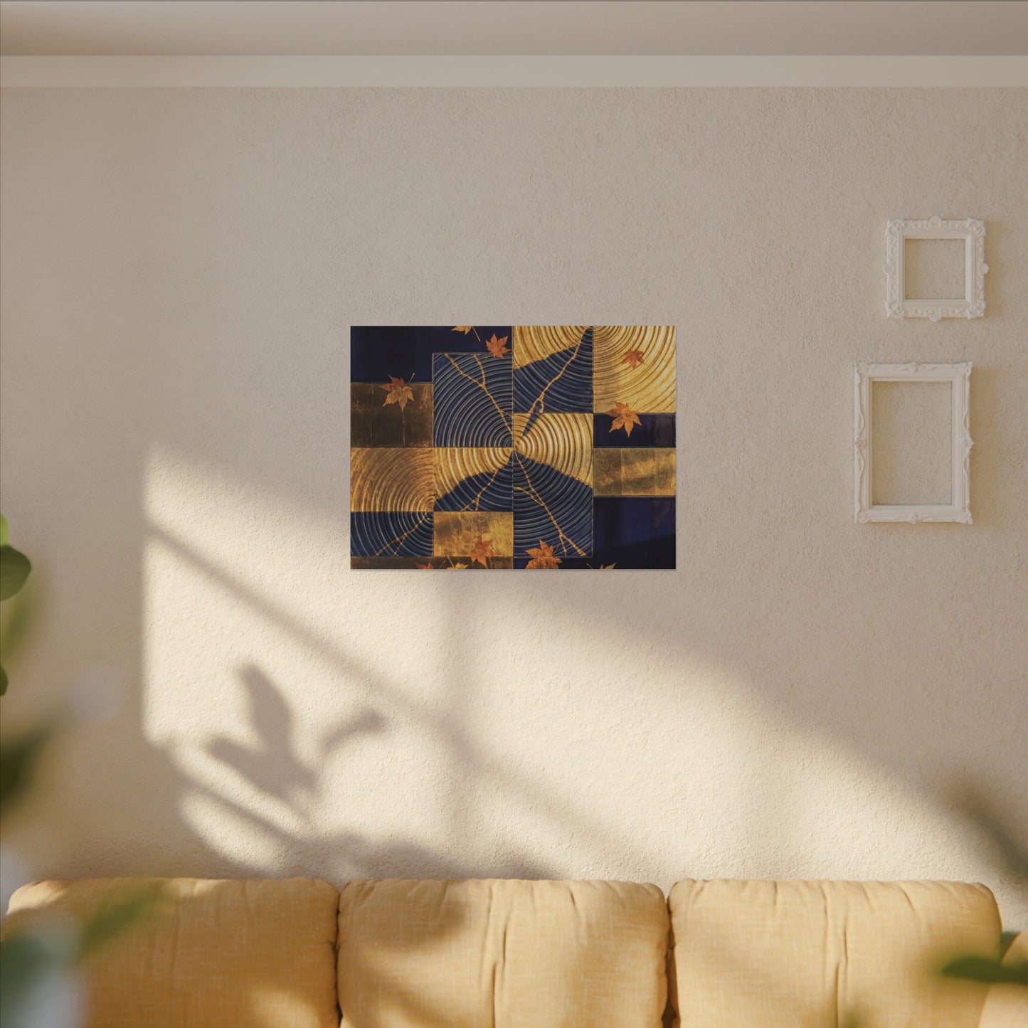 Autumn Water Ripple Crackle Gold Canvas Art | Artful Decor