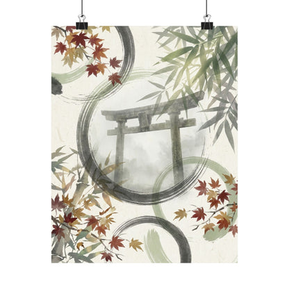 Peaceful Torii Gate Wall Art Print - Enso Zen